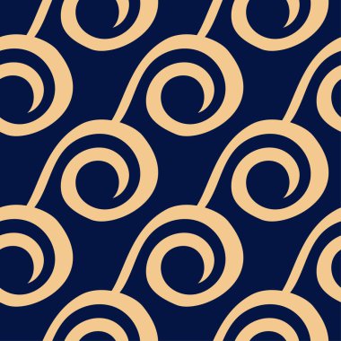 Mavi zemin üzerine altın geometrik süsleme. Web, Tekstil ve duvar kağıtları için seamless modeli