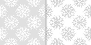 Işık gri çiçek arka planlar. Tekstil ve duvar kağıtları için dikişsiz desen seti