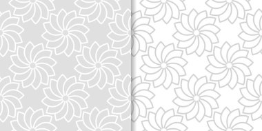 Işık gri çiçek arka planlar. Tekstil ve duvar kağıtları için dikişsiz desen seti