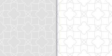 Geometrik süsler kümesi. Web, Tekstil ve duvar kağıtları için ışık gri Dikişsiz desen
