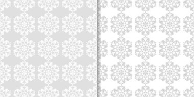 Işık gri çiçek arka planlar. Tekstil ve duvar kağıtları için dikişsiz desen seti