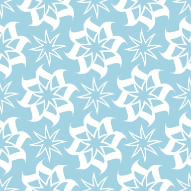 Lacivert zemin üzerine beyaz çiçek süsleme. Tekstil ve duvar kağıtları için seamless modeli