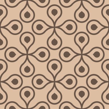 Bej ve kahverengi geometrik süsleme. Web, Tekstil ve duvar kağıtları için seamless modeli