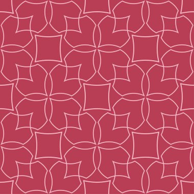 Kırmızı ve soluk pembe geometrik süsleme. Web, Tekstil ve duvar kağıtları için seamless modeli