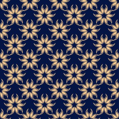 Çiçek renkli seamless modeli. Altın mavi arka plan ile meyveye öğeleri için duvar kağıtları.