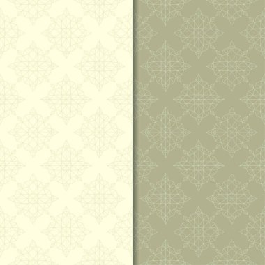 Zeytin yeşili çiçek arka planlar. Tekstil ve duvar kağıtları için dikişsiz desen seti