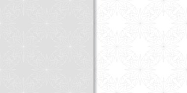 Işık gri çiçek arka planlar. Tekstil ve duvar kağıtları için dikişsiz desen seti