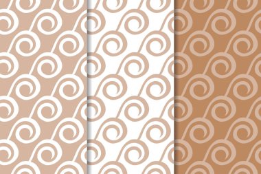 Web, Tekstil ve duvar kağıtları için dikişsiz desen kahverengi ve beyaz geometrik dizi