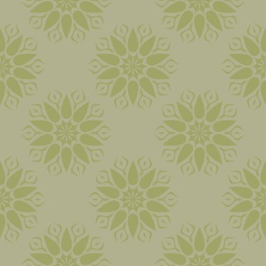 Zeytin yeşili çiçek süsleme. Tekstil ve duvar kağıtları için seamless modeli