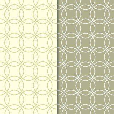 Zeytin yeşili geometrik süsler. Web, Tekstil ve duvar kağıtları için dikişsiz desen seti
