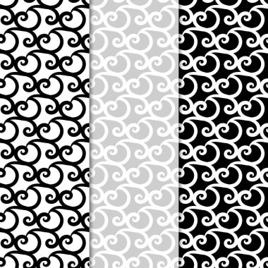 Soyut Dikişsiz desen. Siyah beyaz tek renkli arka planlar Tekstil, duvar kağıtları ve kumaşlar için