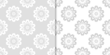 Çiçek arka ışık gri kümesi. Tekstil ve duvar kağıtları için dikişsiz desen