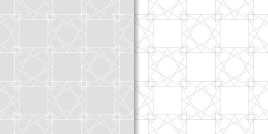 Geometrik süsler kümesi. Web, Tekstil ve duvar kağıtları için ışık gri Dikişsiz desen