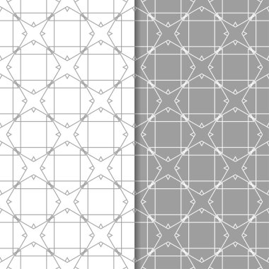 Web, Tekstil ve duvar kağıtları için dikişsiz desen gri ve beyaz geometrik dizi
