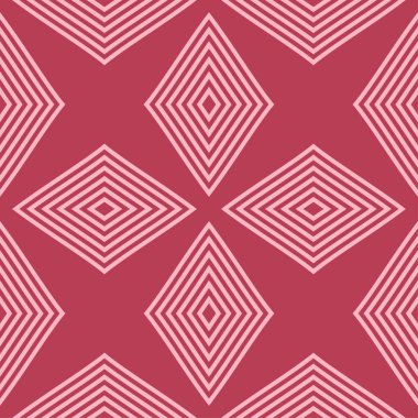 Geometrik süsleme. Kırmızı ve soluk pembe seamless modeli web, Tekstil ve duvar kağıtları için