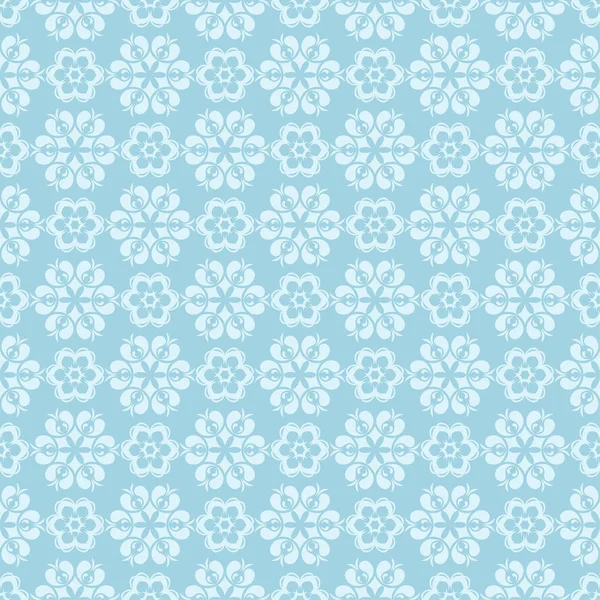 Mavi zemin üzerine beyaz çiçek desenli. Tekstil ve duvar kağıtları için sorunsuz süsleme