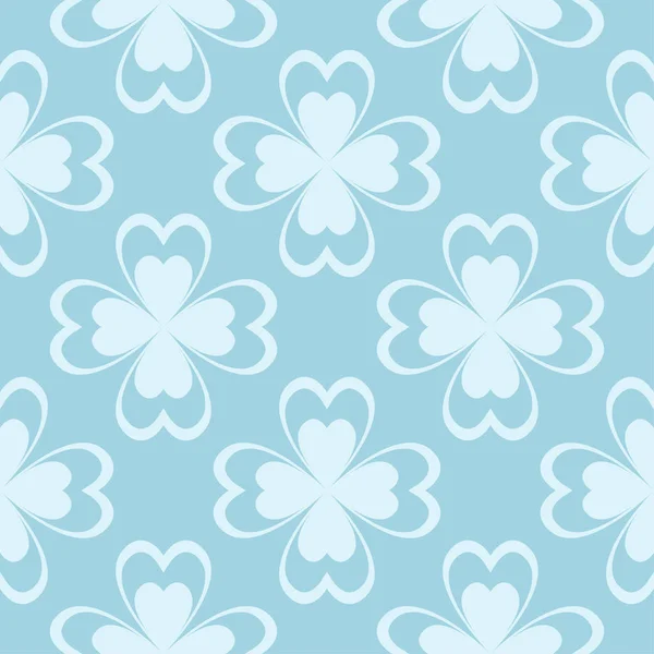Patrón Sin Costura Color Floral Fondo Azul Blanco Con Elementos — Archivo Imágenes Vectoriales