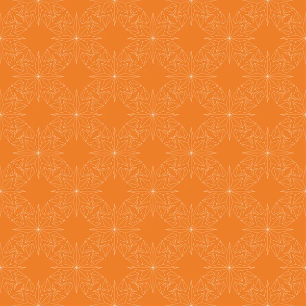 Adorno Floral Blanco Sobre Fondo Naranja Patrón Sin Costuras Para — Vector de stock