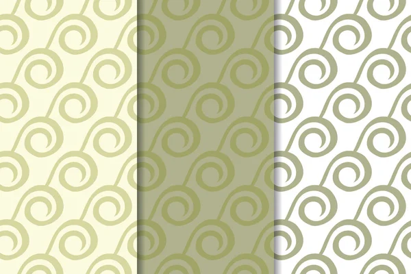 Web, Tekstil ve duvar kağıtları için dikey Dikişsiz desen zeytin yeşil ve beyaz geometrik dizi