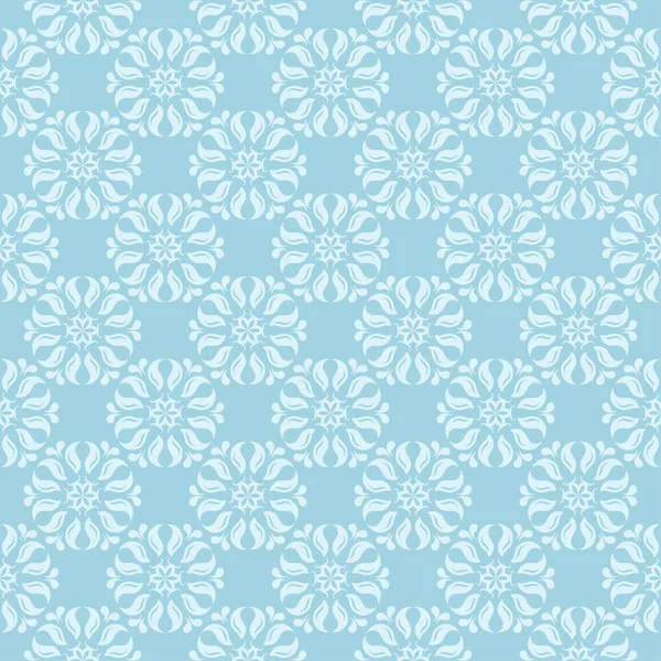 Motif Floral Blanc Sur Fond Bleu Ornement Sans Couture Pour — Image vectorielle