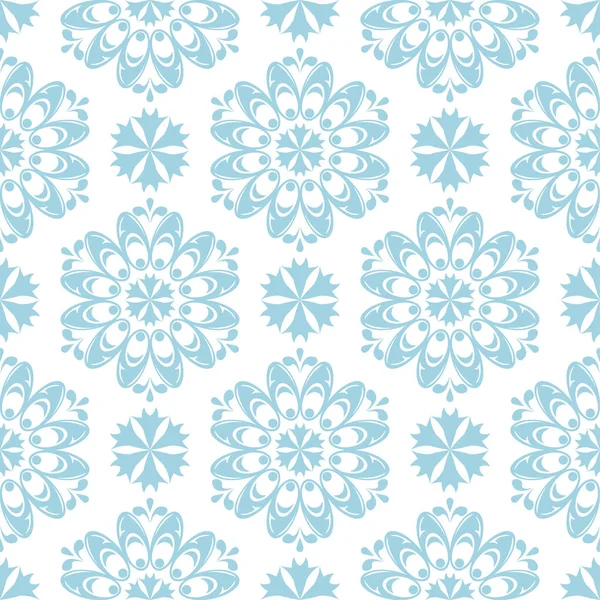 Beyaz zemin üzerine mavi çiçek tasarım. Tekstil ve duvar kağıtları için seamless modeli