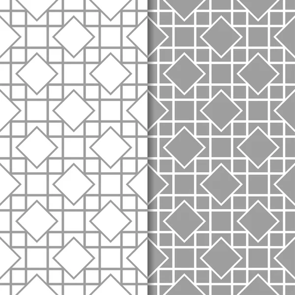 Gravures Géométriques Grises Blanches Ensemble Motifs Sans Couture Pour Toile — Image vectorielle