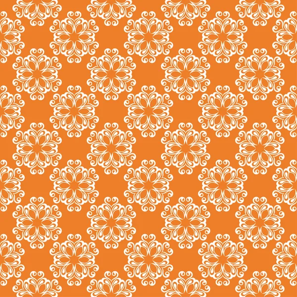 Turuncu çiçek süsleme beyaz elemanları ile. Tekstil ve duvar kağıtları için seamless modeli