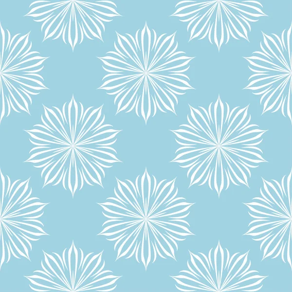 Design Floral Blanc Sur Fond Bleu Modèle Sans Couture Pour — Image vectorielle