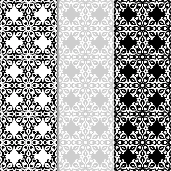 Siyah ve beyaz seamless modeli ile çiçek arka planlar. Duvar kağıtları ve Tekstil için tasarımlar