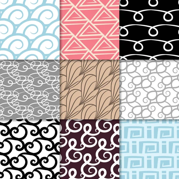 Abstrakte Nahtlose Muster Farbige Hintergründe Für Textilien Tapeten Und Stoffe — Stockvektor