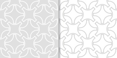 Işık gri geometrik süsler. Web, Tekstil ve duvar kağıtları için dikişsiz desen seti