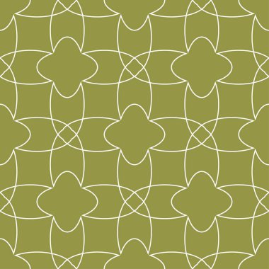 Geometrik süsleme. Zeytin yeşili ve beyaz seamless modeli web, Tekstil ve duvar kağıtları için