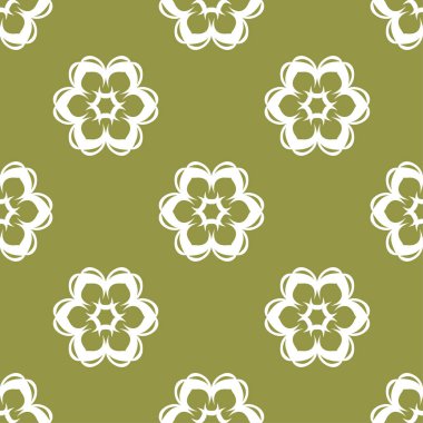 Zeytin yeşili çiçek süsleme. Tekstil ve duvar kağıtları için seamless modeli