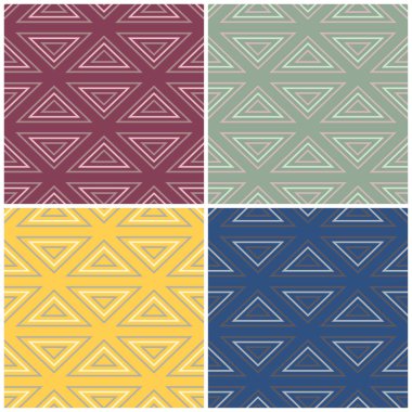 Renkli kesintisiz arka plan duvar kağıtları, Tekstil ve kumaş için geometrik desenlerle set