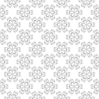 Işık gri çiçek süs tasarım beyaz. Tekstil ve duvar kağıtları için seamless modeli