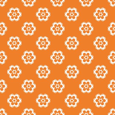Turuncu ve beyaz çiçek süsleme. Tekstil ve duvar kağıtları için seamless modeli