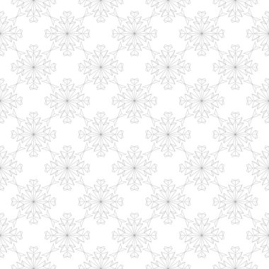 Beyaz arka plan üzerine açık gri çiçek süsleme. Tekstil ve duvar kağıtları için seamless modeli