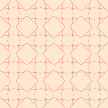 Kırmızı ve bej geometrik süsleme. Web, Tekstil ve duvar kağıtları için seamless modeli