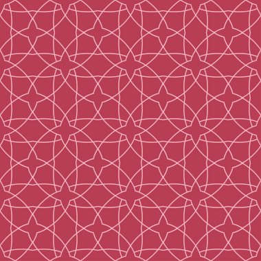 Kırmızı ve soluk pembe geometrik süsleme. Web, Tekstil ve duvar kağıtları için seamless modeli