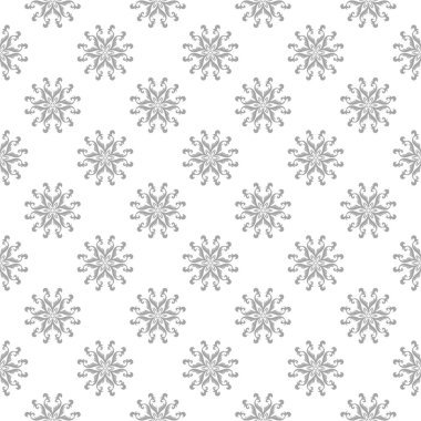 Işık gri çiçek sorunsuz süsleme beyaz arka plan üzerinde. Tekstil ve duvar kağıtları için seamless modeli