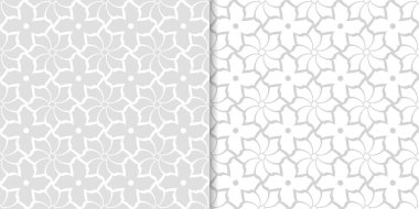 Işık gri çiçek süsler. Tekstil ve duvar kağıtları için dikişsiz desen seti