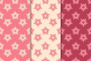 Kiraz kırmızı çiçekli süsler. Dikey Dikişsiz desen seti. Duvar kağıdı arka plan