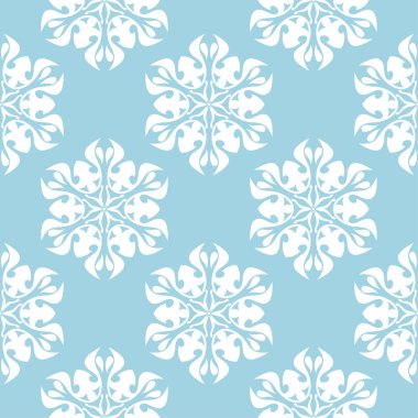 Mavi ve beyaz çiçek süsleme. Tekstil ve duvar kağıtları için seamless modeli