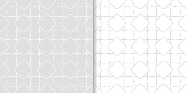 Işık gri geometrik süsler. Web, Tekstil ve duvar kağıtları için dikişsiz desen seti