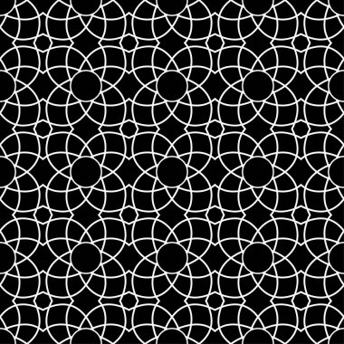 Siyah ve beyaz geometrik yazdır. Web, Tekstil ve duvar kağıtları için seamless modeli