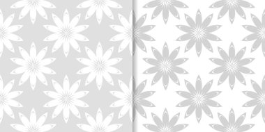 Işık gri çiçek süsler. Tekstil ve duvar kağıtları için dikişsiz desen seti