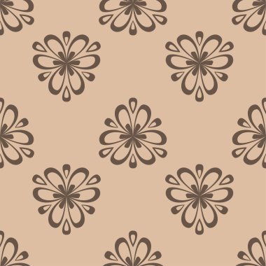 Çiçek kahverengi seamless modeli. Çiçeğe öğeleri için duvar kağıdı arka plan.