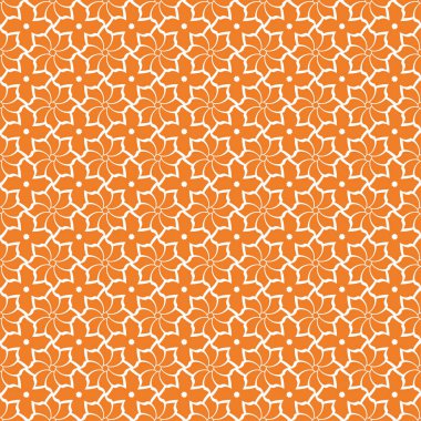 Beyaz çiçek süsleme portakal. Tekstil ve duvar kağıtları için seamless modeli