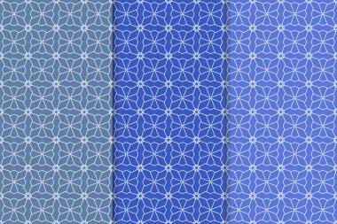 Web, Tekstil ve duvar kağıtları için dikey Dikişsiz desen mavi geometrik dizi