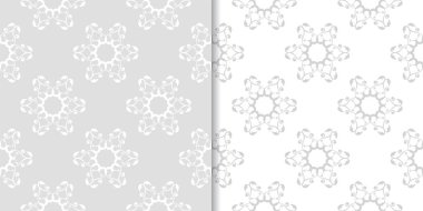 Işık gri çiçek arka planlar. Tekstil ve duvar kağıtları için dikişsiz desen seti